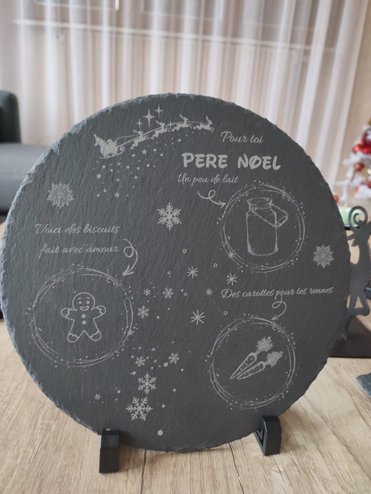 Ardoise ronde pere noel